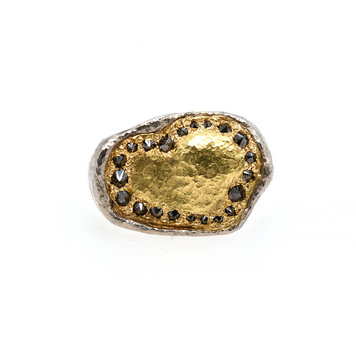 TAP 18k Yellow Gold Inverted Black Diamond Ring
