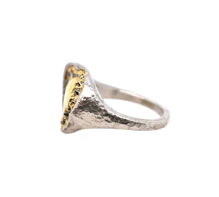 TAP 18k Yellow Gold Inverted Black Diamond Ring