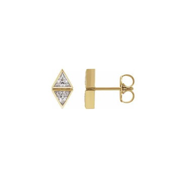 Elements by E79 Trillion Diamond Stud Earrings - Pair