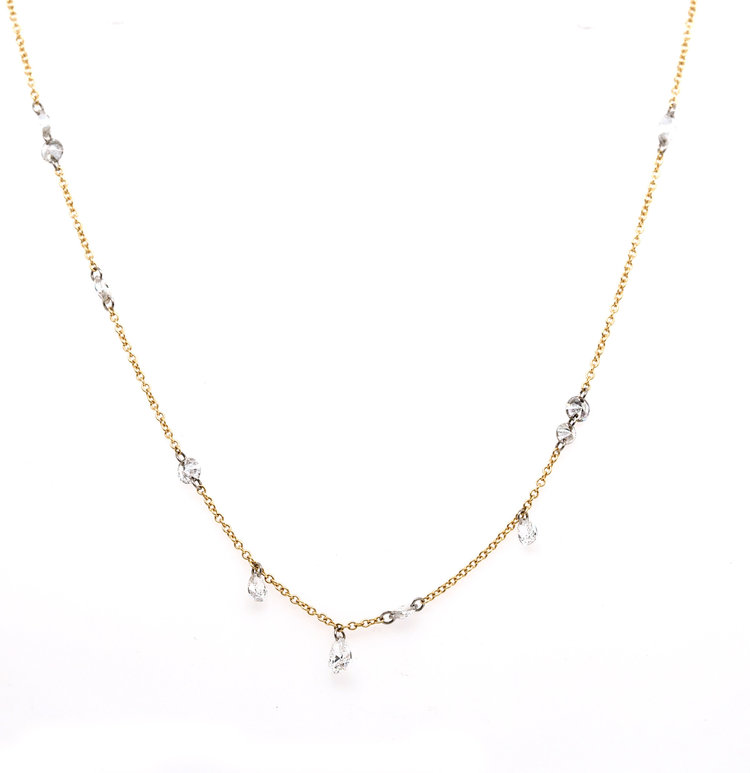 TAP Free Set Diamond Fringe Necklace 1ct