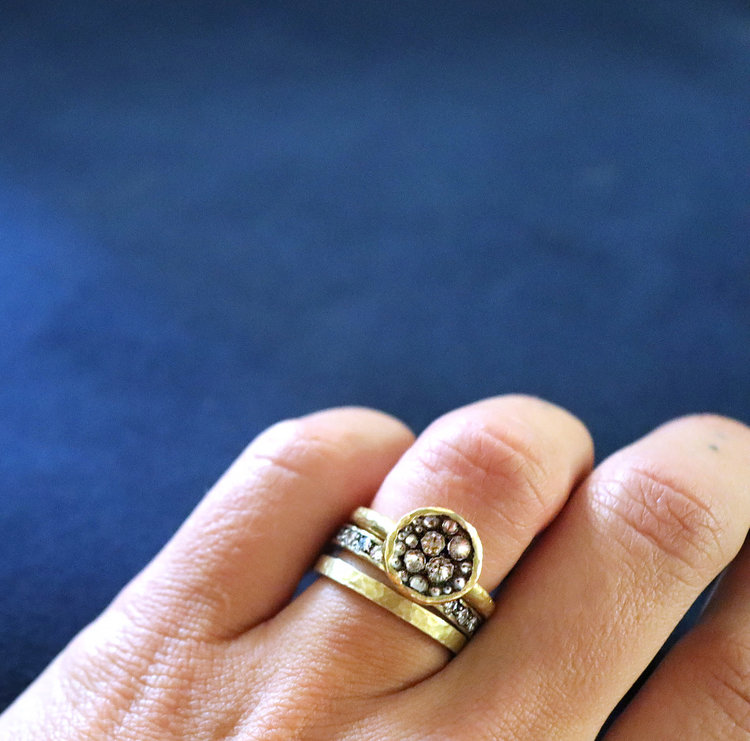 TAP Crater Set Gold and Diamond Ring