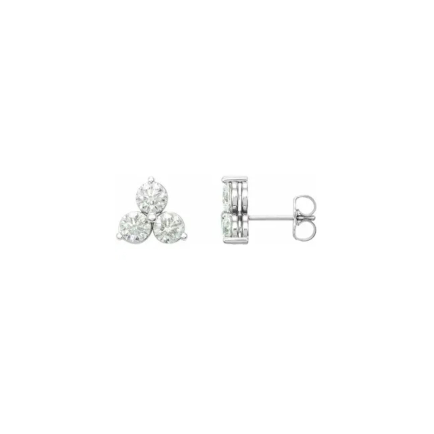 E79 Private Label E79 Three Stone Diamond Single Stud