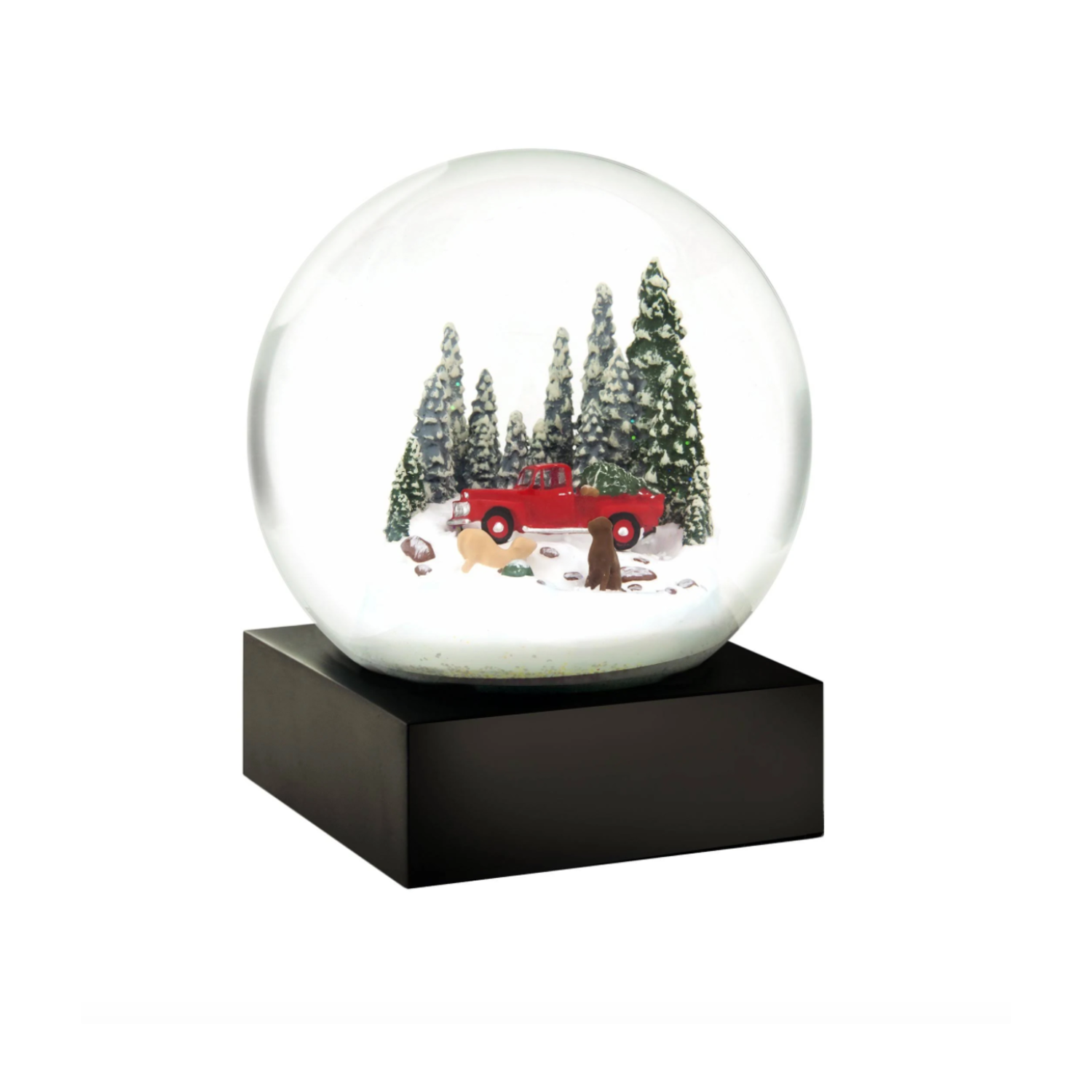 Cool Snow Globes Red Truck with Dogs Snow Globe