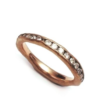 TAP Irregular Channel Set Diamond Band 18k Rose Gold