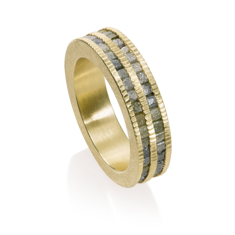 Todd Reed Men's Raw Diamond Double Row Ring