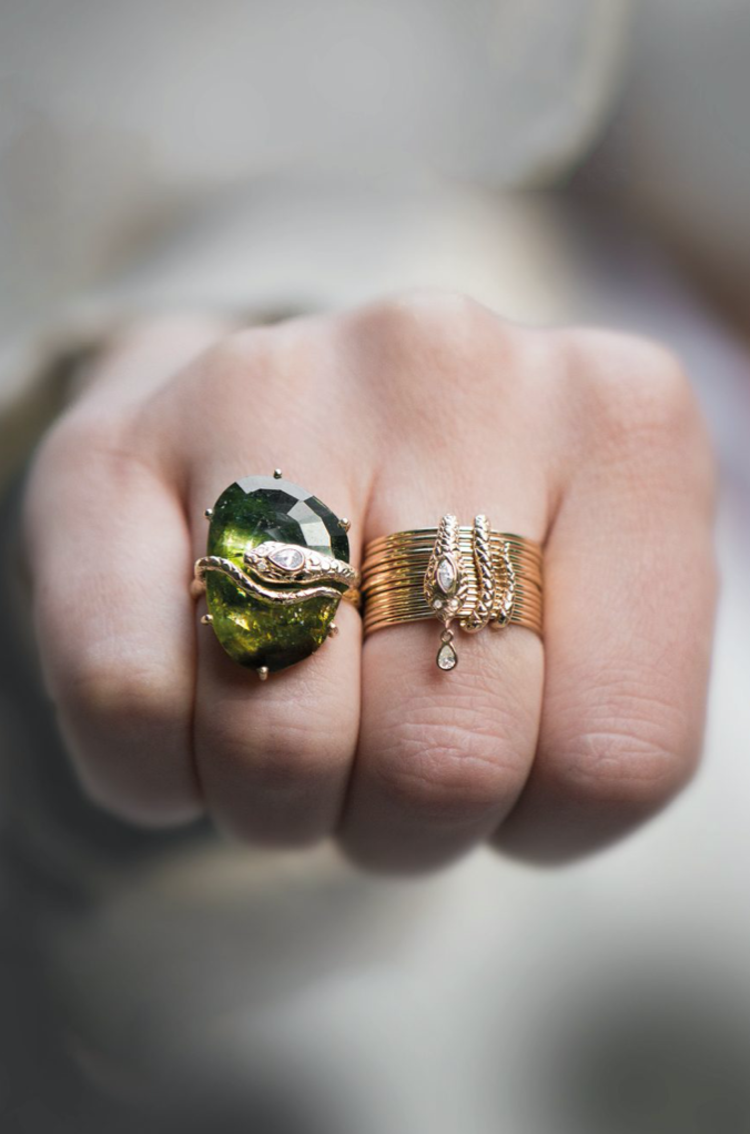 Celine d'Aoust Multi Band Cobra Diamond Ring