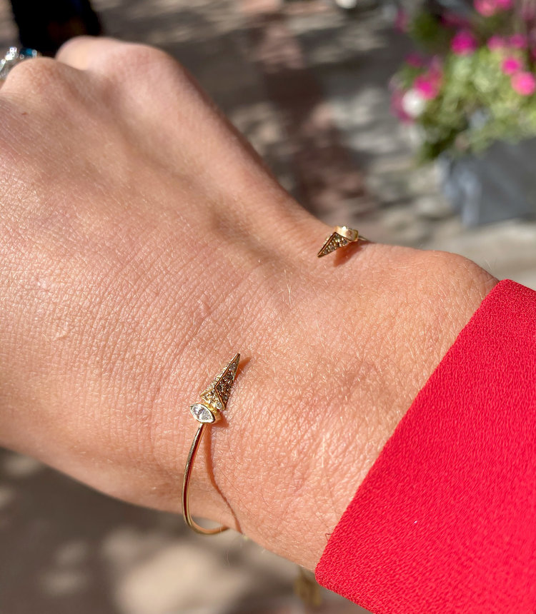 Celine d'Aoust Pyramid Diamond Bangle Bracelet