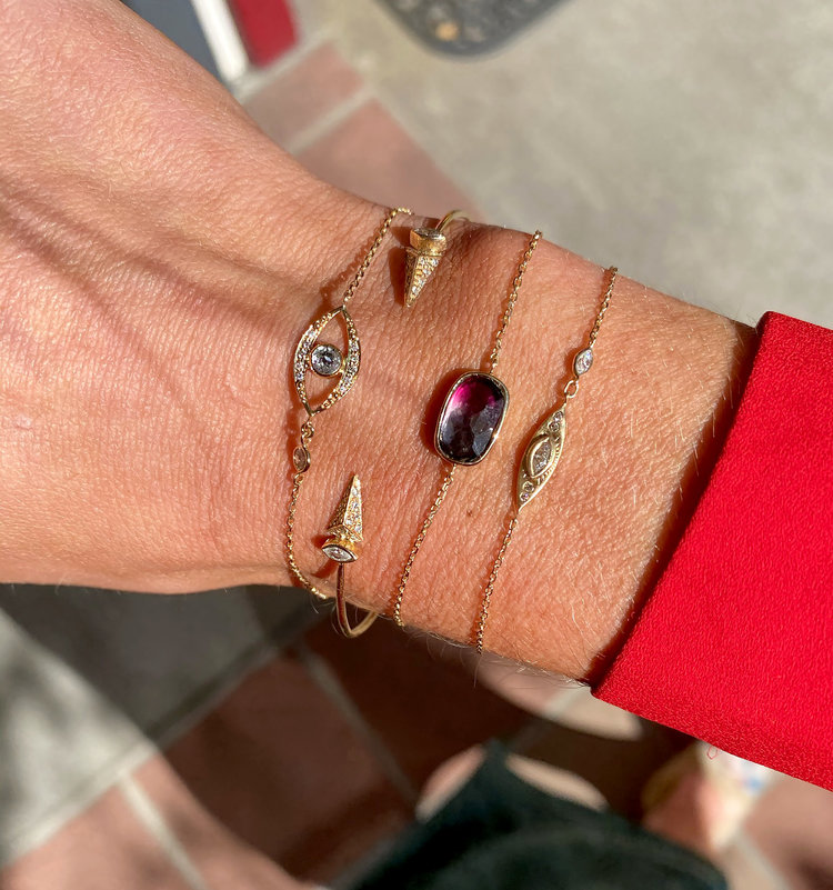 Celine d'Aoust Pyramid Diamond Bangle Bracelet