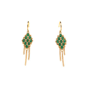 Amali Emerald Textile Earrings