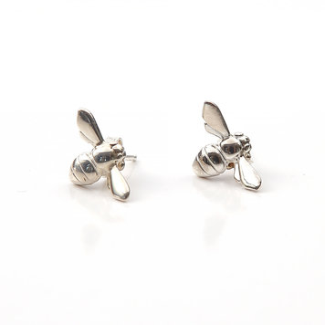 CFJ Bees Silver Tiny Bee Studs