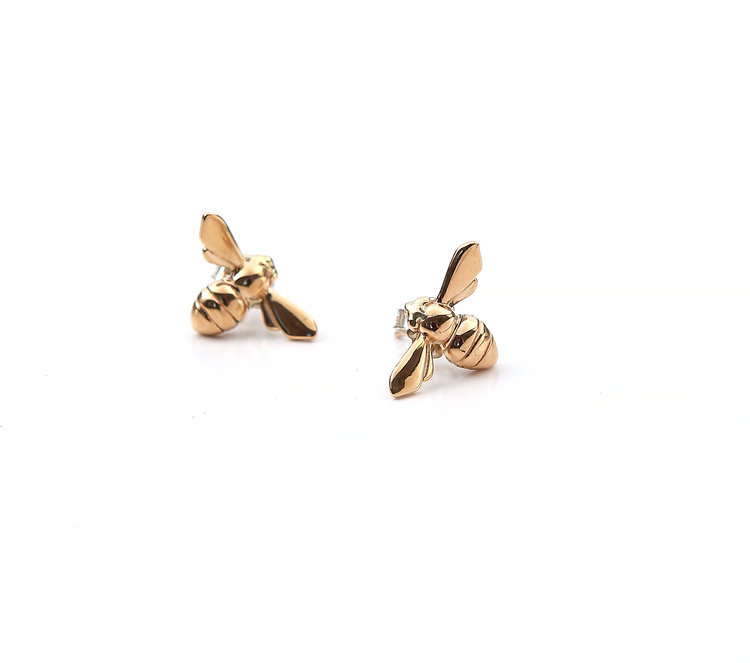 CFJ Bees Gold Tiny Bee Studs