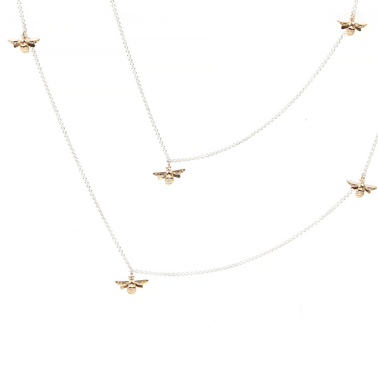 CFJ Bees Floating Bee Necklace 36" Mixed