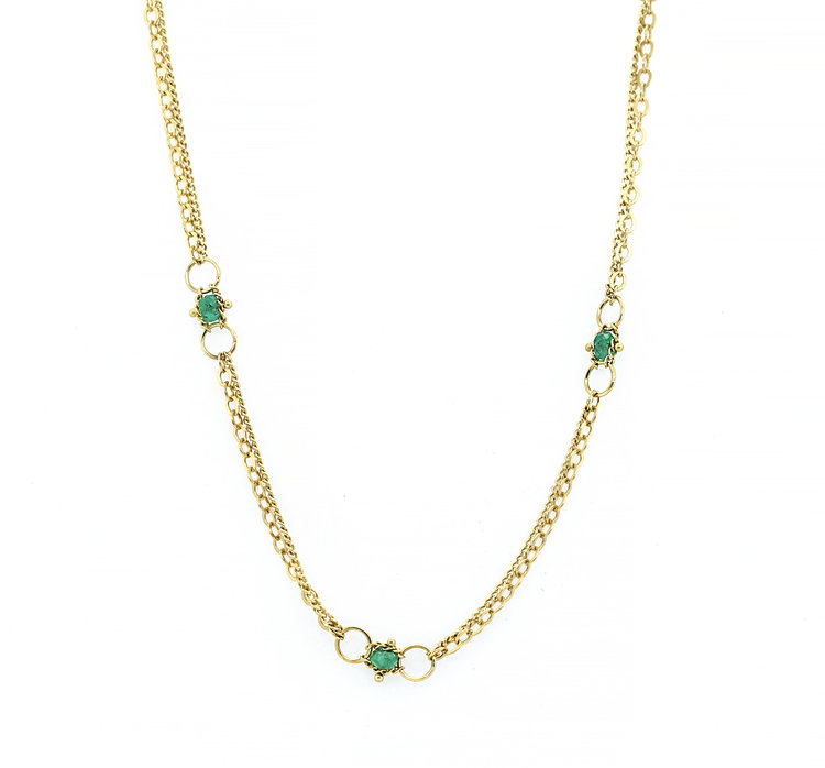 Amali Emerald Whisper Chain Necklace