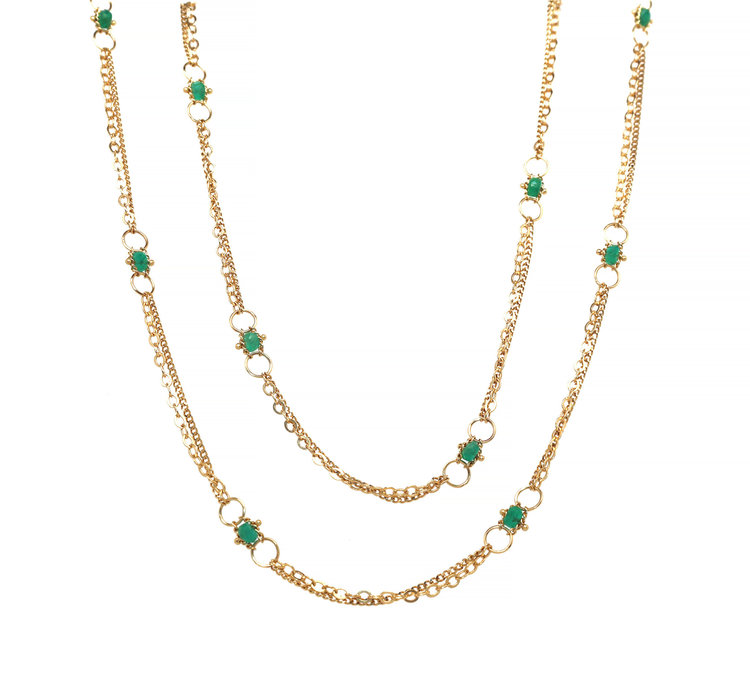Amali Emerald Whisper Chain Necklace