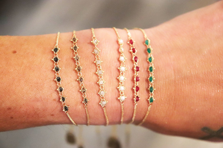 Amali Ruby Textile Station Bracelet