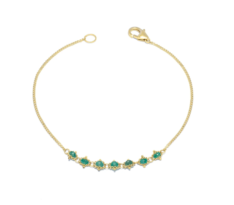 Amali Emerald Textile Station Bracelet