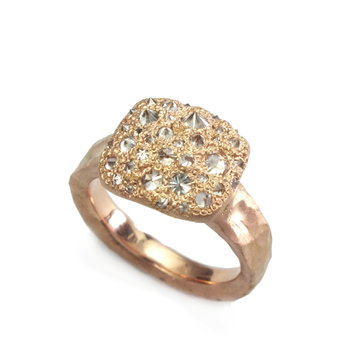 TAP Rose Gold Inverted Diamond Square Ring
