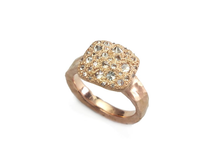 TAP Rose Gold Inverted Diamond Square Ring