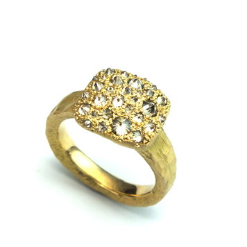 TAP Amorphous Yellow Gold Diamond Crater Ring