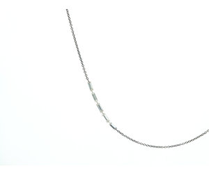 14K Gold Baguette Diamond Necklace