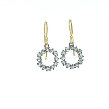 TAP Inverted Diamond Circle Drop Hoop Earrings