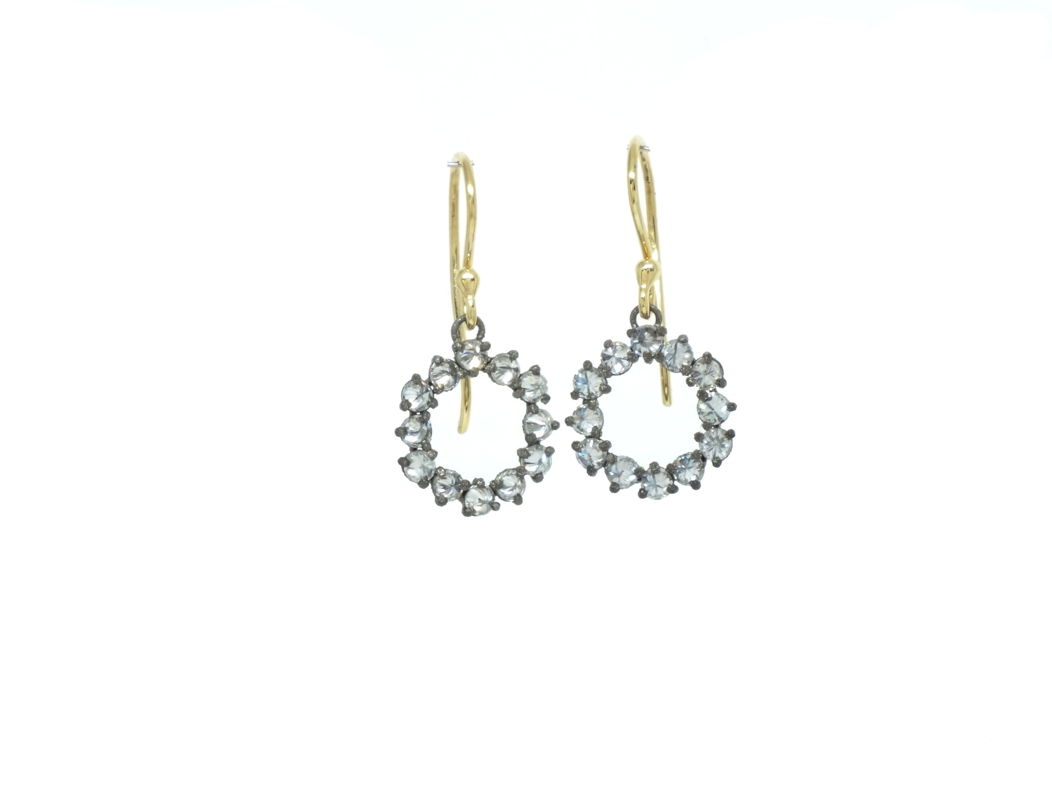 Diamond Drop Hoop Earrings (pair) - Element 79 Contemporary Jewelry