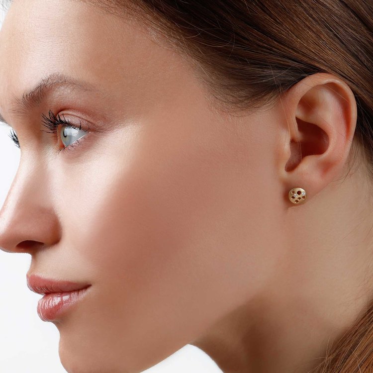 Dana Bronfman 18k Yellow Gold Coin Stud Earrings