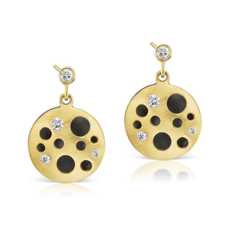 Dana Bronfman Mini Hollow Diamond Coin Earrings