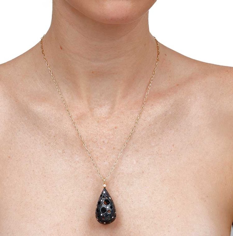Dana Bronfman Oversized Oculus Tear Drop Pendant