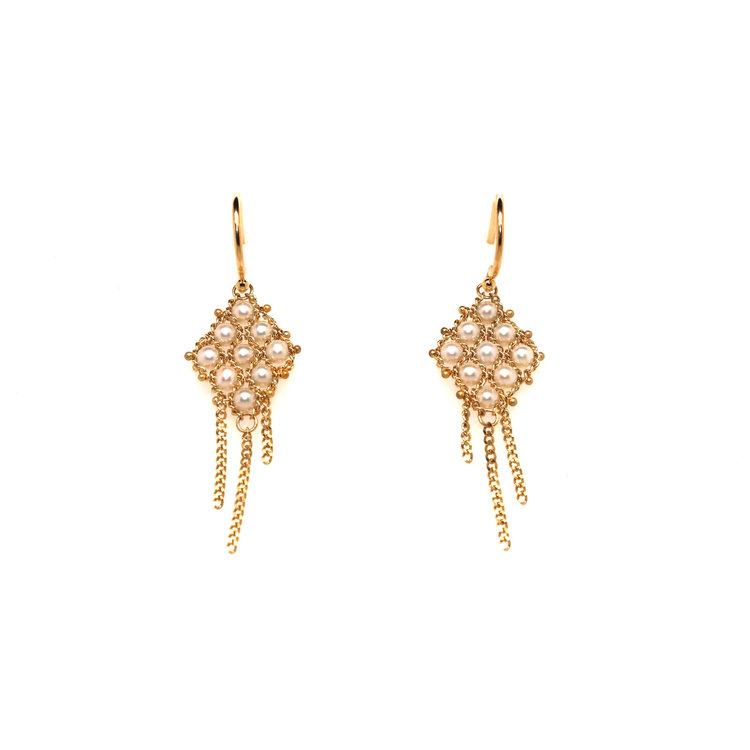 Amali Pearl Small Textile Earring
