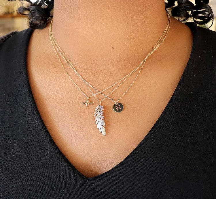 Elements by E79 Initial H Dangle Necklace