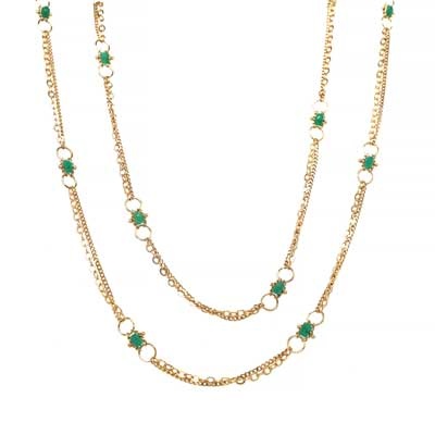 Amali Emerald Station Necklace