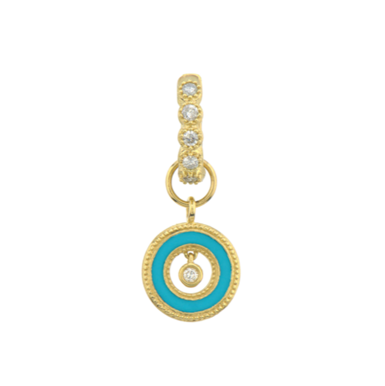 Jude Frances Petite Turquoise & Diamond Circle Single Charm