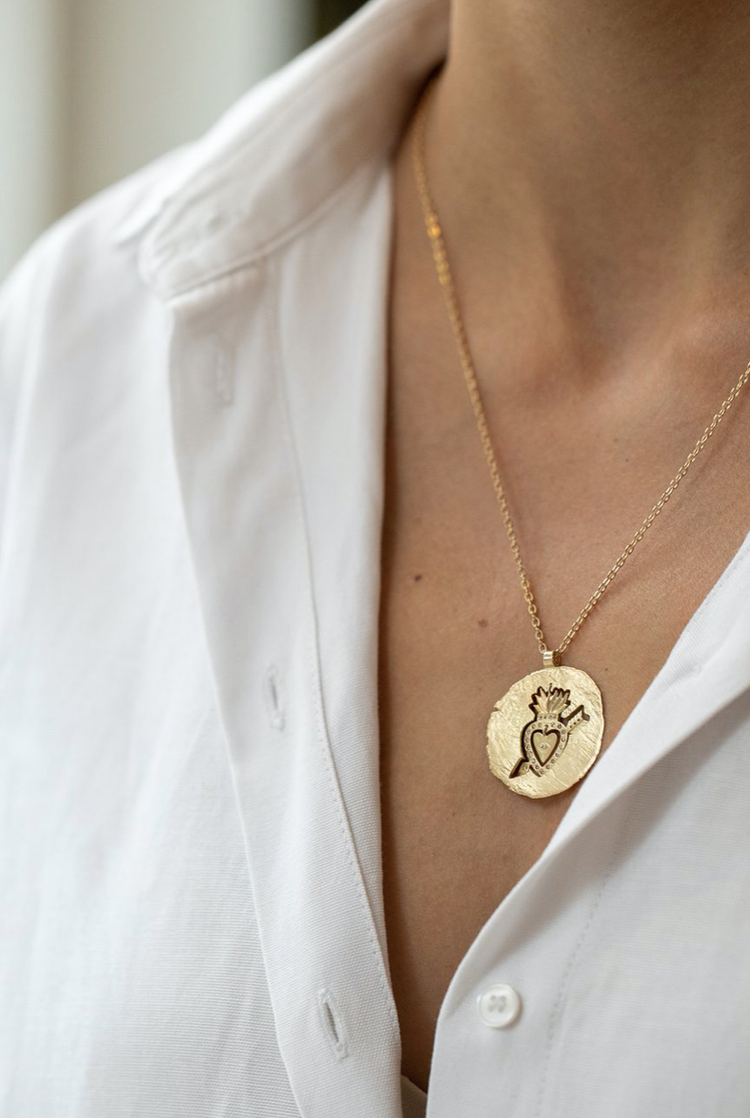 Celine d'Aoust Twin Flame Hearts and Diamond Necklace