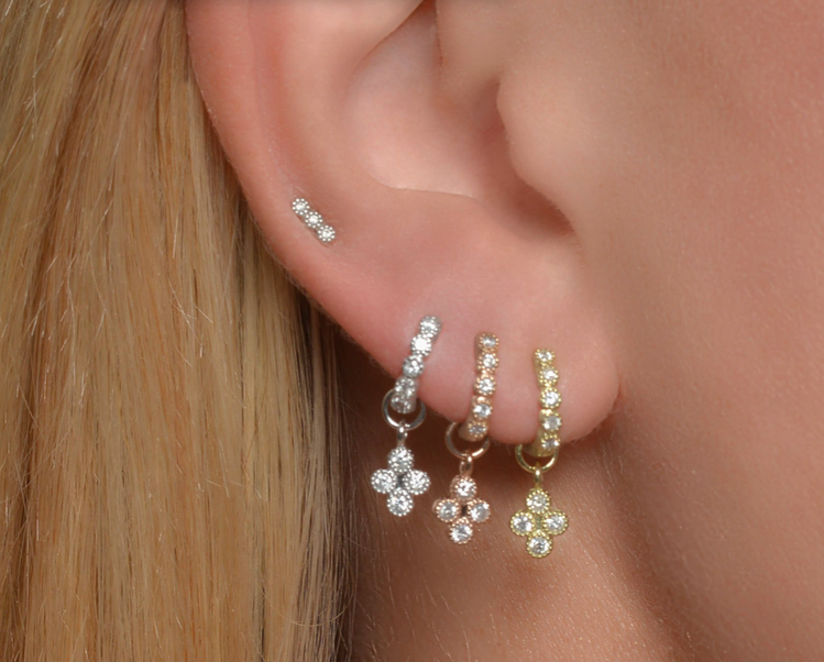 Jude Frances Rose Gold Diamond Quad Single Charm