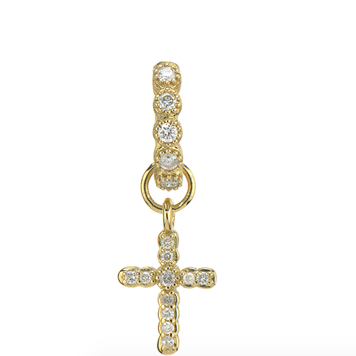 Jude Frances Yellow Gold Diamond Cross Single Charm