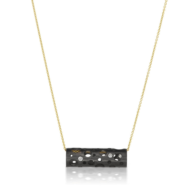 Dana Bronfman Diamond and Black Rhodium Plated  Sterling Silver Holly Pendant