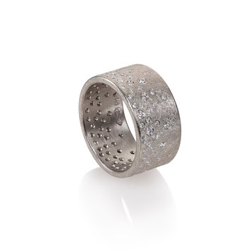 Todd Reed Palladium Organic Pattern Flush Set Diamonds