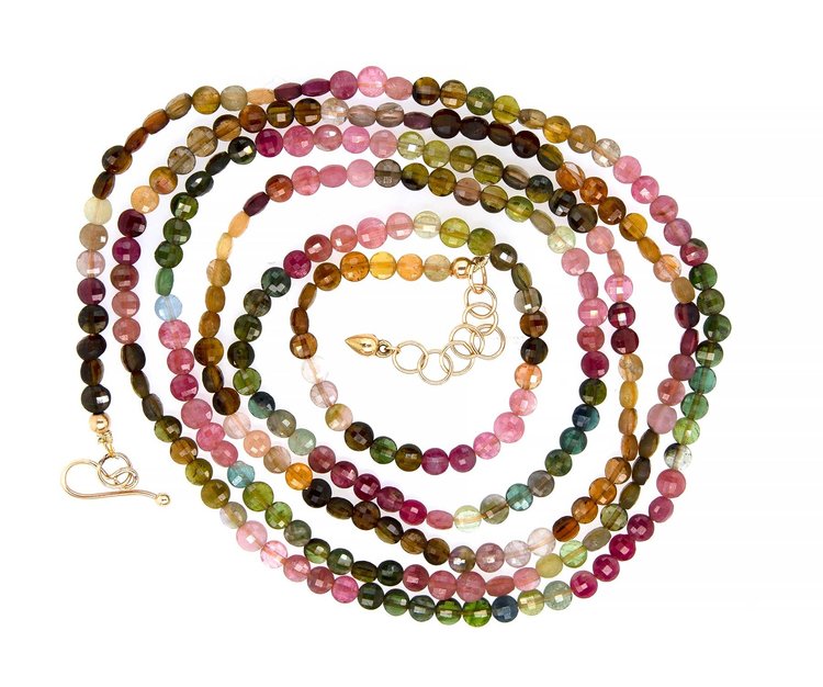 Elements by E79 Tourmaline Coin Beaded Necklace