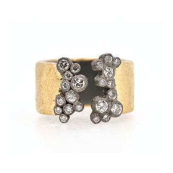 Men's Raw Diamond Cube and Palladium Ring - Element 79