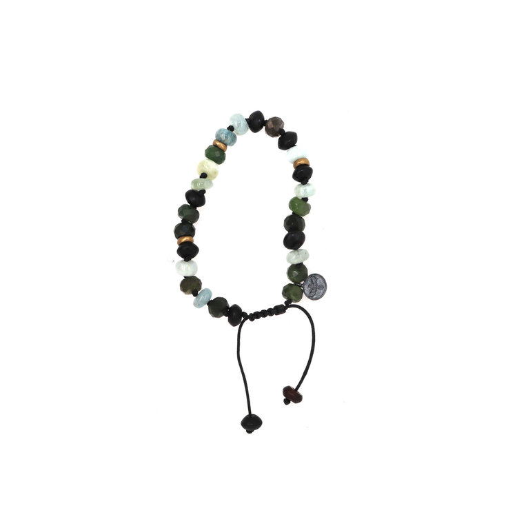 Joseph Brooks Beryl, Jade, and Black Onyx Bracelet