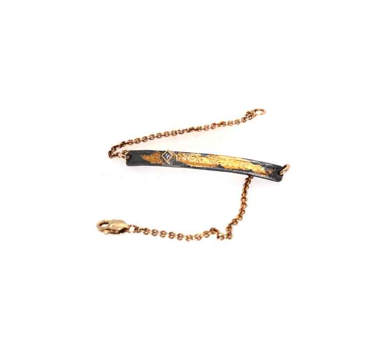 CFJ Fusion Princess-Cut Diamond and Gold ID Bracelet