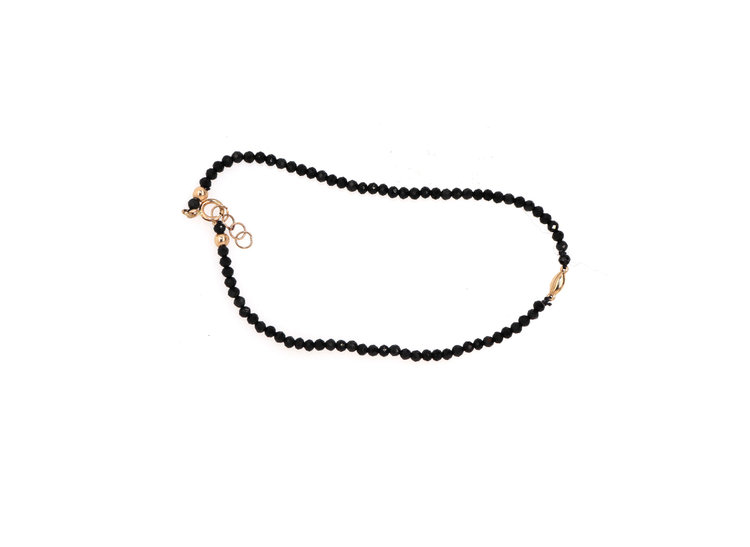 Elements by E79 Black Spinel and Gold Bracelet
