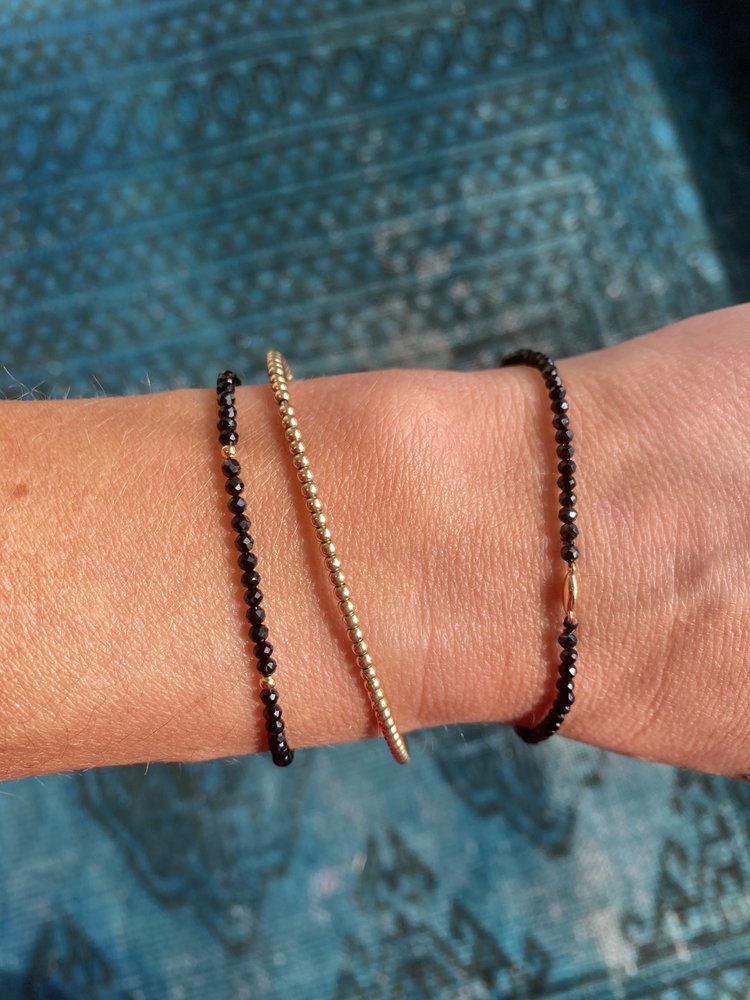 Elements by E79 Black Spinel and Gold Bracelet