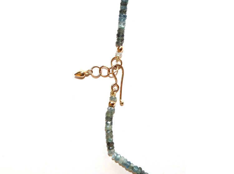 Elements by E79 Moss Aquamarine Beaded Necklace