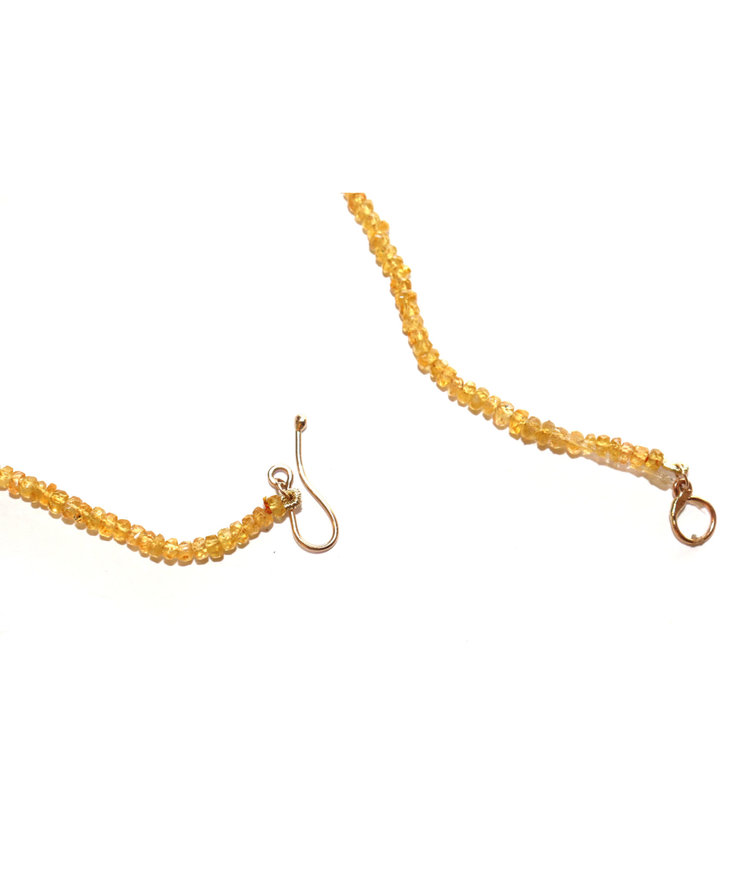 Elements by E79 Yellow Songea Sapphire Beaded Necklace