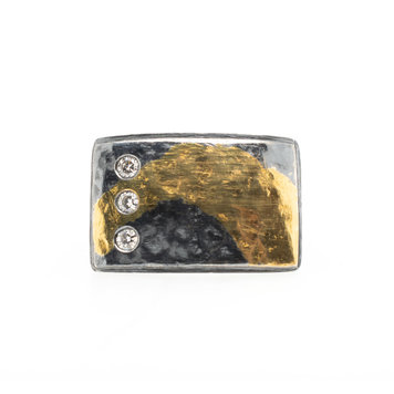 CFJ Fusion Three-Diamond Portrait Ring