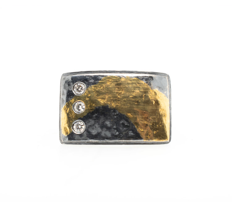 CFJ Fusion Three-Diamond Portrait Ring