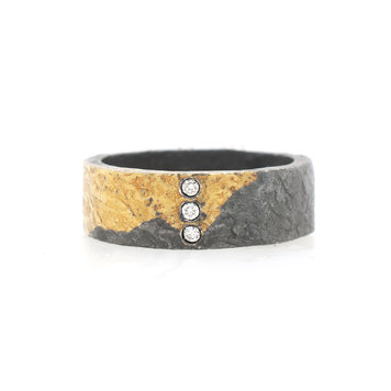 CFJ Fusion Three-Diamond Hammered Band