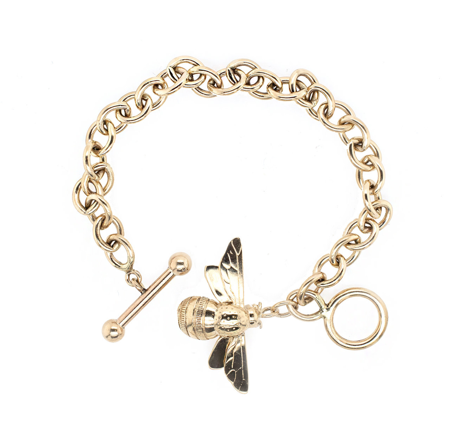 14k Gold & Black Diamond Bumble Bee Bracelet – Sabrina Design
